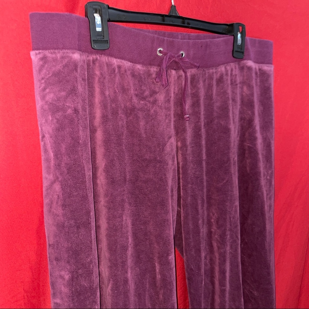 Juicy Couture Maroon Velour Track Pants